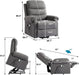 Grey Linen Electric Power Lift Recliner with Massage & Heat