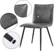 Set of 4 PU Leather Dining Chairs, Grey