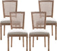 Rattan French Bistro Farmhouse Dining Chairs Set of 4