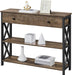 Industrial Console Table with X-Shaped Design