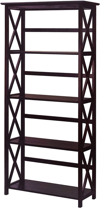 Espresso Montego Bookcase with 5 Shelves (New)