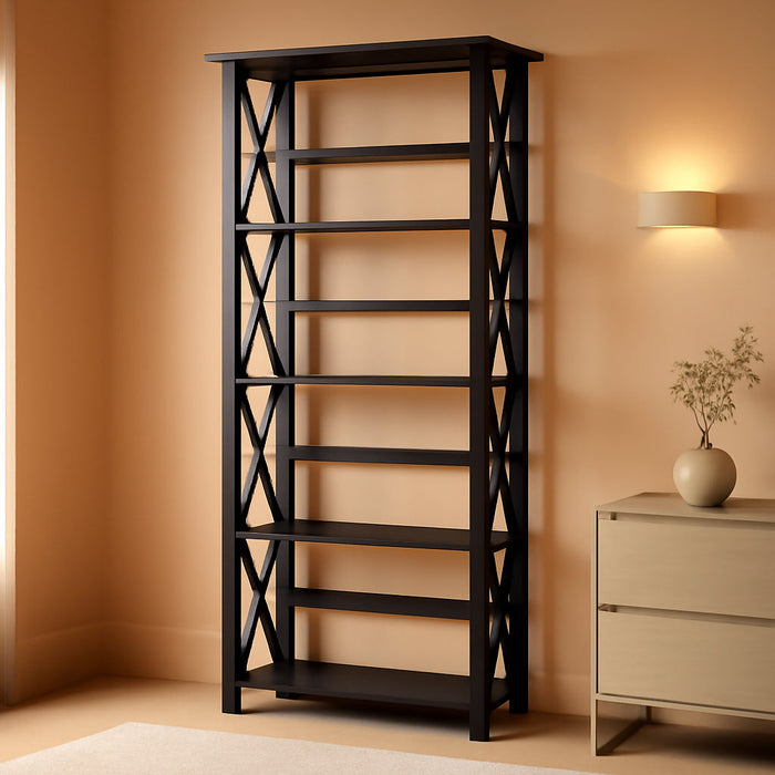 Espresso Montego Bookcase with 5 Shelves (New)