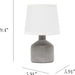 Simple Designs LT2080-GRY Mini Bocksbeutal Ceramic Table Lamp, Gray