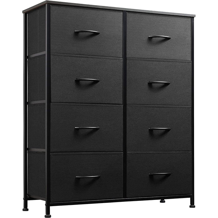 Fabric Storage Tower with 8 Drawers, Charcoal Black