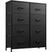 Fabric Storage Tower with 8 Drawers, Charcoal Black