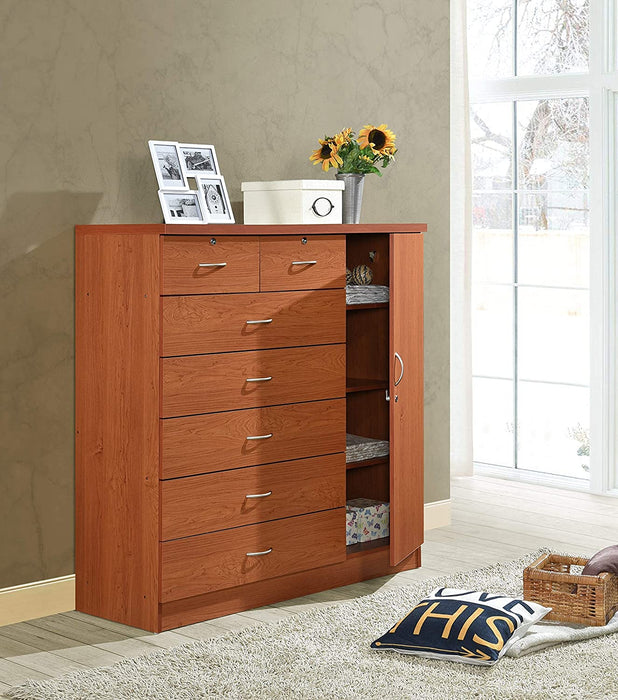 7 Drawer Jumbo Chest with Lock, Hanging Rod