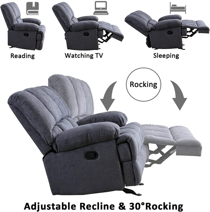 Oversized Rocker Recliner Chair, Grey