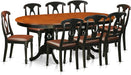 9 Piece Wooden Dining Table Set in Traditional Style