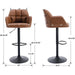 Modern Swivel Bar Stools Leather with Back and Arms