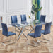 Modern Dining Chairs Set of 4 with PU Leather Upholstered Seat and Metal Legs