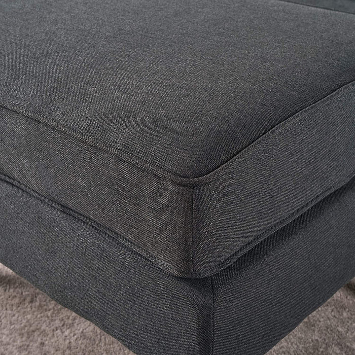 Dark Grey Mid Century Modern Ottoman