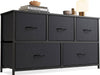 Small 5-Drawer Dresser Tower, Black Grey