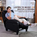 Black Leather Single Recliner Sofa with Automatically Lifting