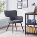 Ergonomic Grey Accent Armchair with Metal Legs