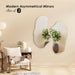 Irregular Wall Mirror, Set of 2, 31.5 X 17.5, Asymmetrical Curvy Groovy Blob Decor for Living Room Entryway Bathroom