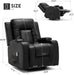 Black Leather Recliner Chair with Heated Massage