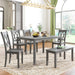 6-Piece Wooden Rectangular Dining Table Set, Antique Gray