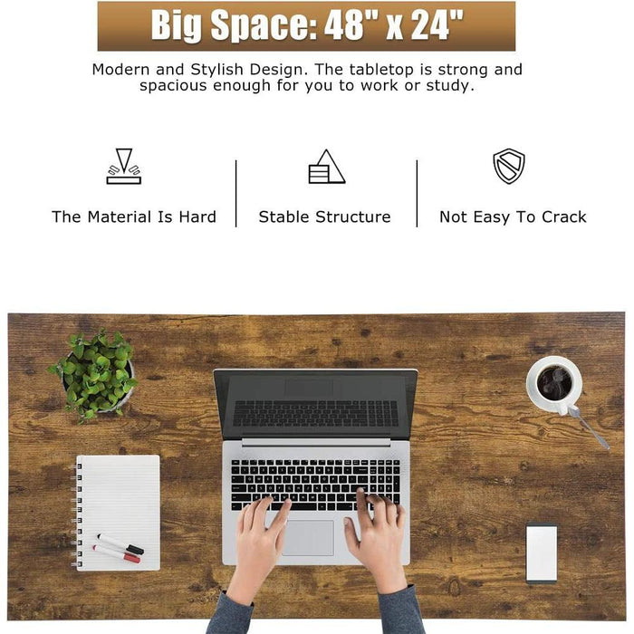 48″ Modern Black Computer Desk for Small Spaces