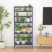 Bamboo 4-Tier Bookshelf with Blue Grey Finish