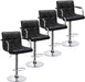 Adjustable PU Leather Barstools, Set of 4