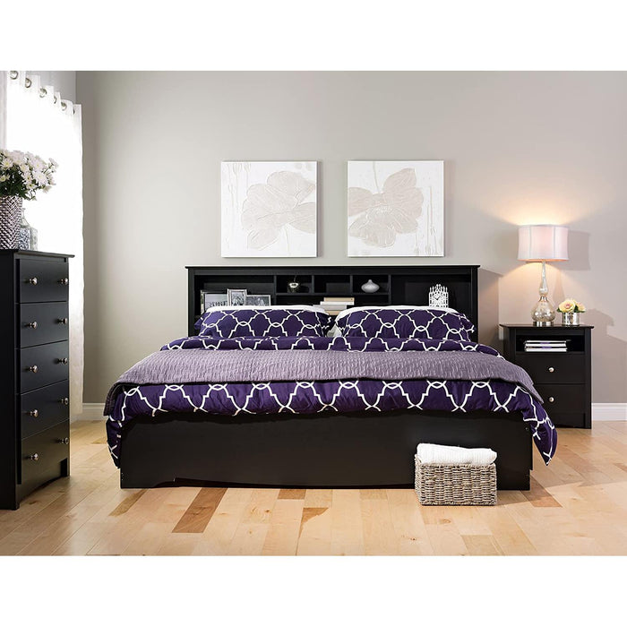 Sonoma 5-Drawer Black Chest for Bedroom
