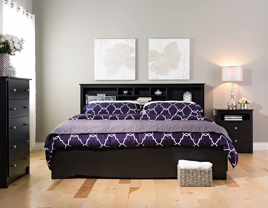 Sonoma 5-Drawer Black Chest for Bedroom