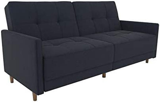 Mid Century Navy Blue Futon Sofa Bed