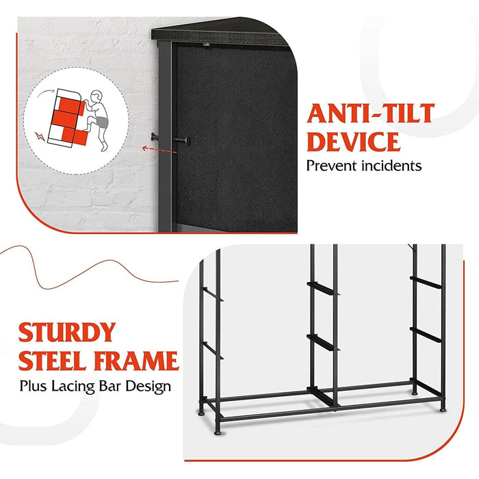 Fabric Storage Tower with 9 Drawers, Charcoal Black