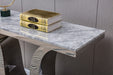 Gray Marble Console Table with Mirrored Finish
