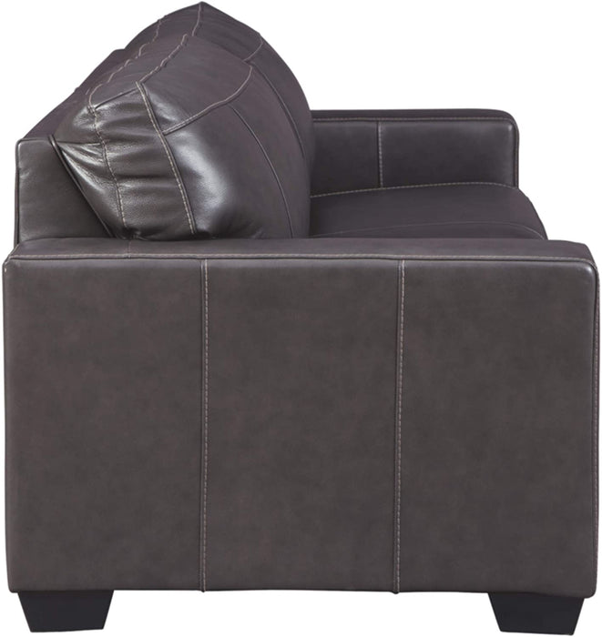 Ashley Morelos Gray Leather Sofa, Contemporary Design