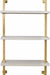 Small White/Gold Wall-Mounted Bookcase with Industrial Frame