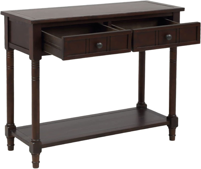 Oaso Rustic Solid Wood Console Table With 3 Drawers.