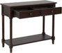 Rustic Espresso Console Table with Storage Drawers