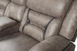 Taupe Reclining Sofa and Loveseat with Console