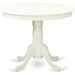 Wooden round Dining Table with Linen White Finish