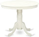 Wooden round Dining Table with Linen White Finish