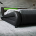Black Full Modern Curved Upholstered Platform Bed Frame W/ LED Lights Headboard