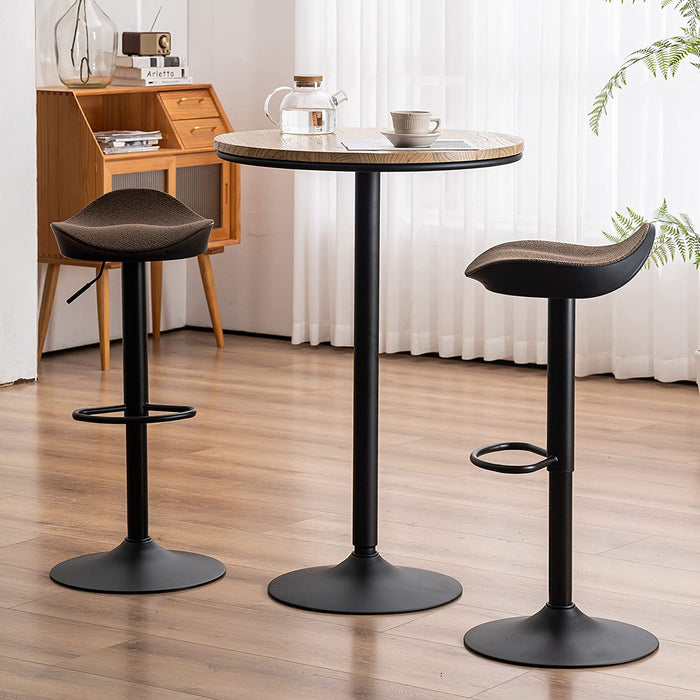 YOUNIKE Black Adjustable Counter Height Bar Stools (Set/2)