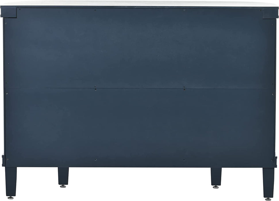 Navy Blue Accent Storage Cabinet with 4 Doors