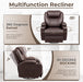 PU Leather Recliner Chair with Massage and Heat (Brown)