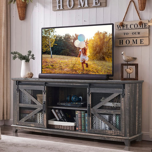 Rustic Farmhouse TV Stand for 75 Inch TV
