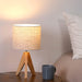 Small Tripod Bedside Table Lamp with Linen Fabric Shade