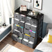 Grey Fabric 12-Drawer Tall Bedroom Dresser