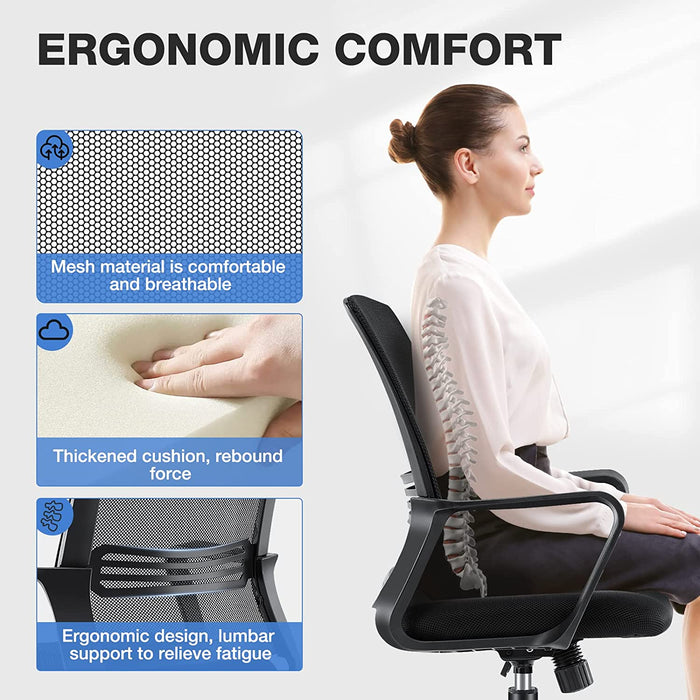 Ergonomic Mid-Back Office Chair with Lumbar Support