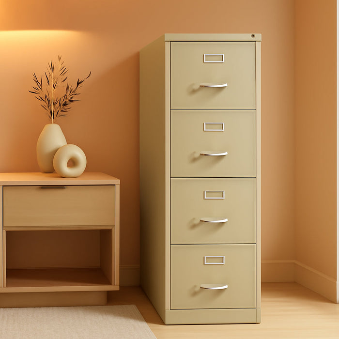 Commercial 4 Drawer Vertical File Cabinet - Putty