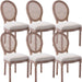 Vintage French Country Dining Chairs Set of 6, Upholstered