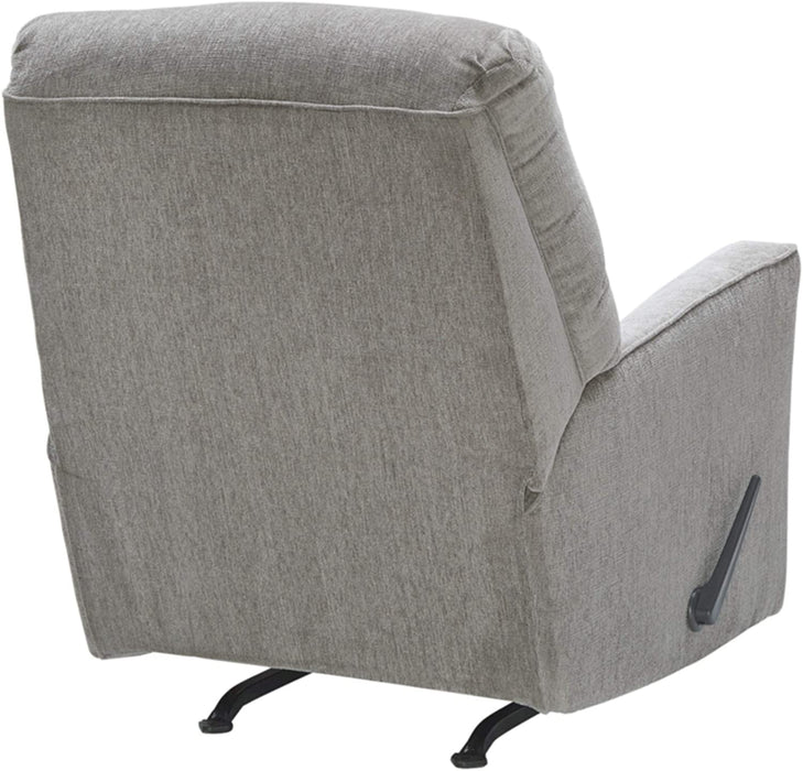 Light Gray Modern Nursery Manual Rocker Recliner