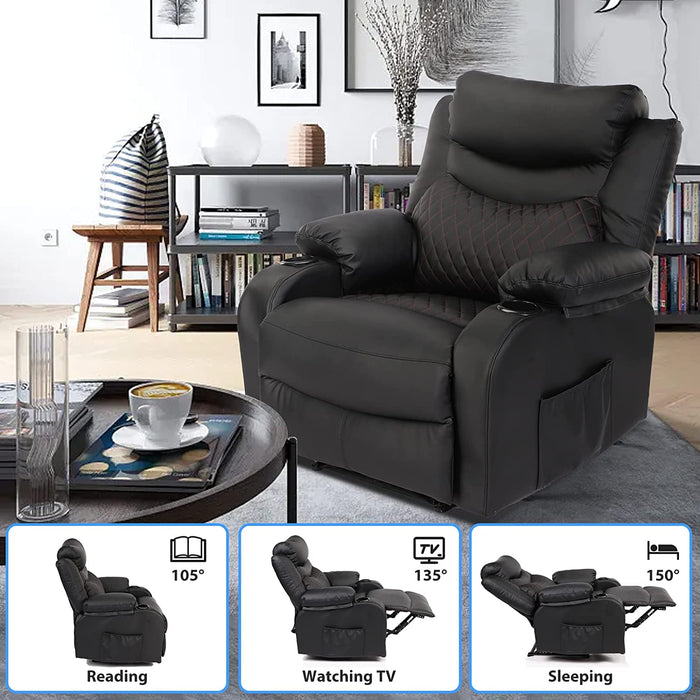 Massage Recliner Chair with Heat, Black