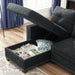 Black L-Shape Sectional with Pull Out Bed