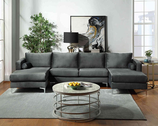 Modern Gray Fabric U-Shape Sectional Sofa